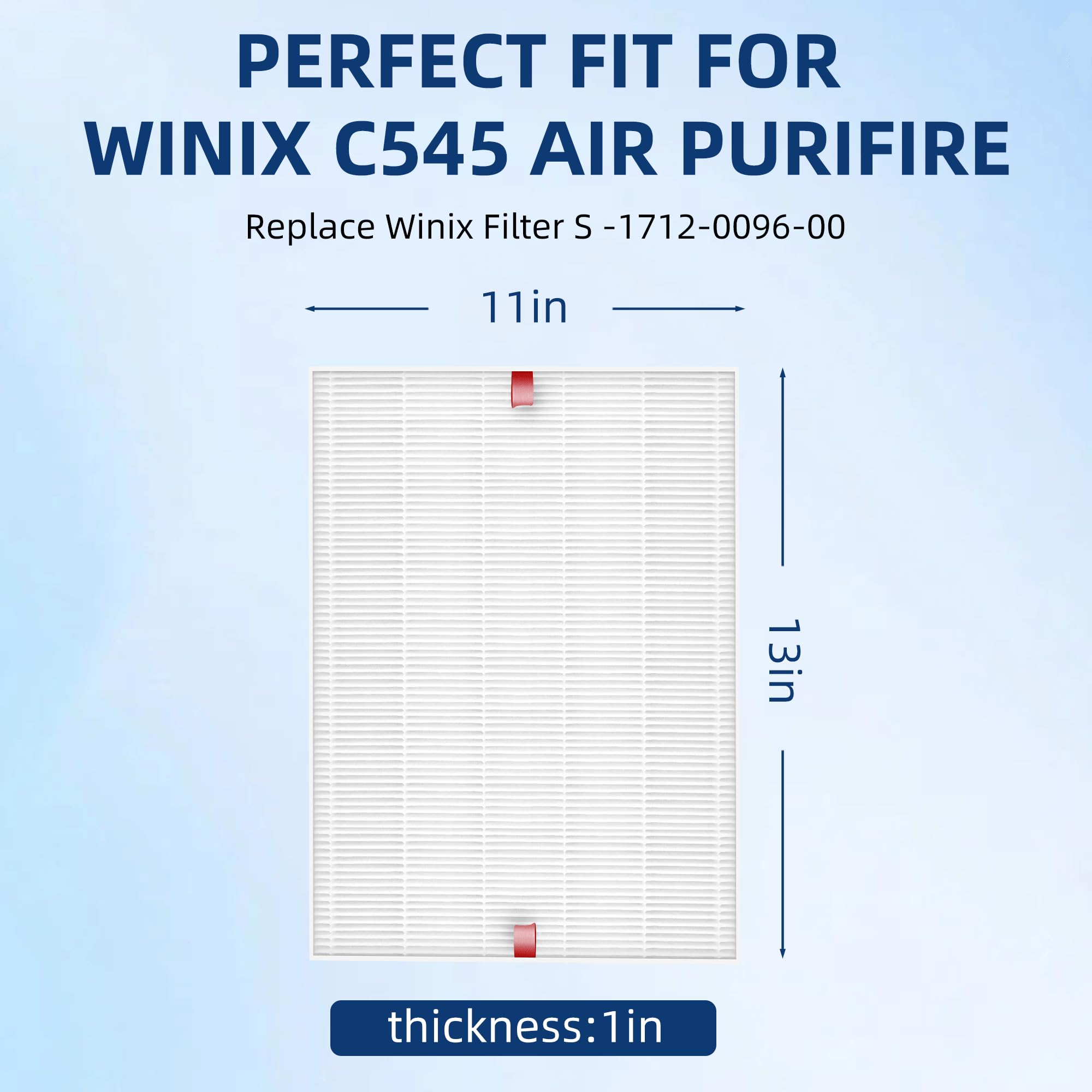 APPLIANCEMATES C545 HEPA Replacement Filter S for Winix C545 Air Purifier,Replace for Winix Filter S 1712-0096-00 and 2522-0058-00, 4-Pack H13 Ture HEPA Filters