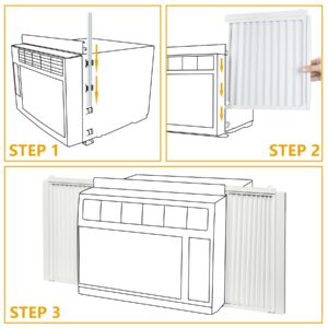 LBG Products Window Air Conditioner Side Panel and Frame Set,AC Accordion Filler Kit,Fits Most 10000BTU Window Air Conditioners