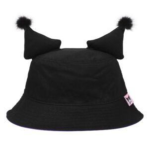 Bioworld My Melody Kuromi Inspired Black Unisex Bucket Hat with Ears