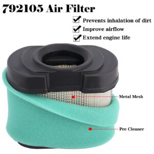 792105 Air Filter 276890 + 492932 Oil Filter for Briggs & Stratton 4163205 4163206 40G777 407777 445877 445667 for LA165 D160 D170 Z245 MIU11515 GY21057 Lawn Mower 792105 Air Filter Tune Up Kit