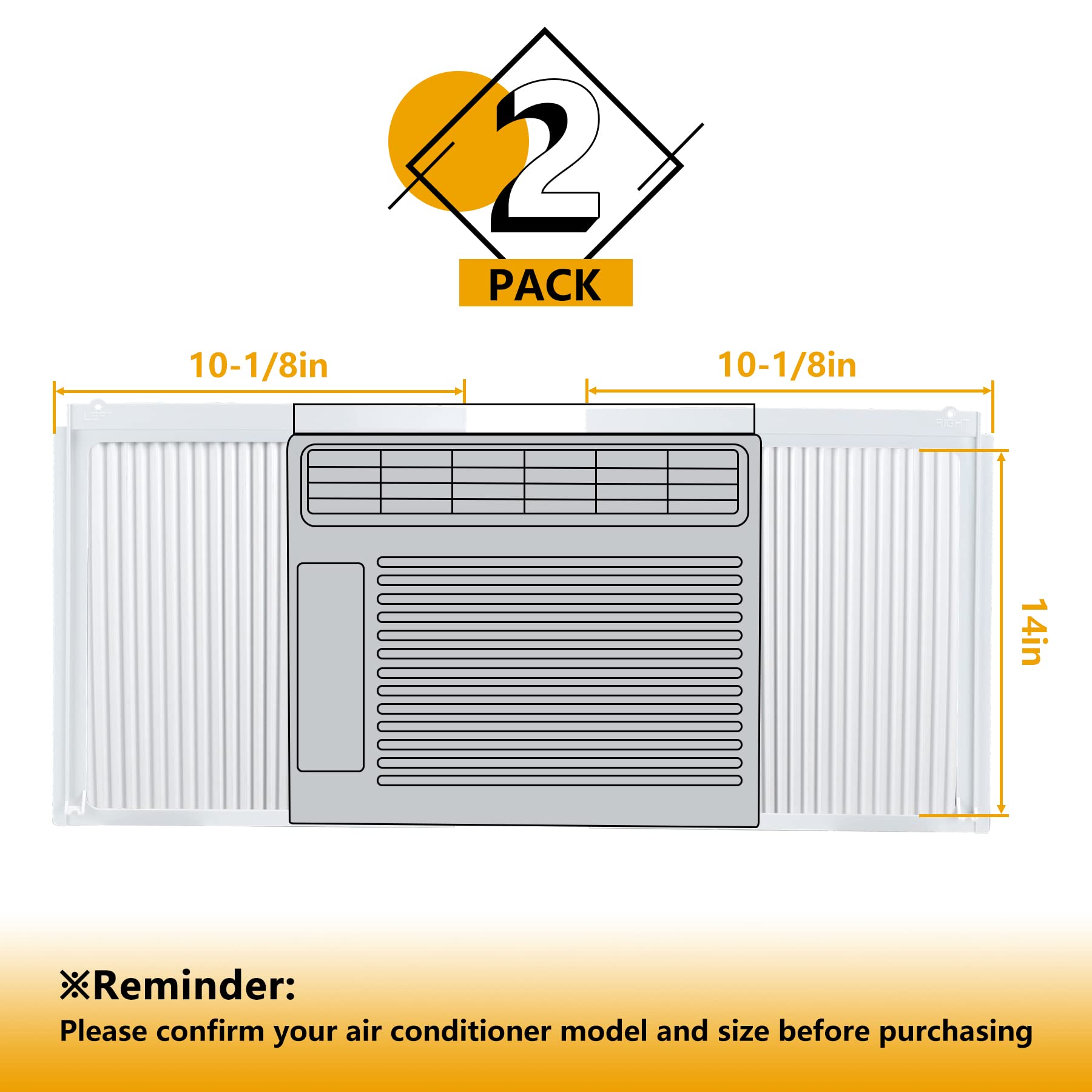 LBG Products Window Air Conditioner Side Panel and Frame Set,AC Accordion Filler Kit,Fits Most 10000BTU Window Air Conditioners