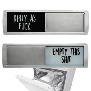 Kitchen Dishwasher Clean Dirty Magnet Funny Sign for Home Organization, Kitchen Gadgets, Home Decor, Kitchen Accessories, Dirty Clean Indicator Slider, Laundry room organization Magnets, Cute black