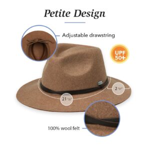 Wallaroo Women’s Petite Aspen Fedora (Taupe, Small) – UPF 50+ Australian Felt Sun Hat, Small Size, Packable, Adjustable, UV Protection, Outdoor Adventures, Travel, Hiking, Fall & Winter Hat