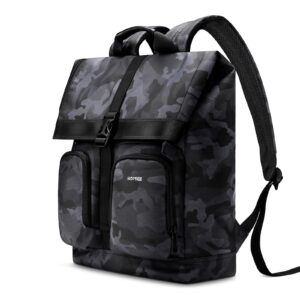 HOMIEE Unisex School Backpack Casual Daypack 15.6 Inch Travel Laptop College Backpack, Expandable Roll Top Camo Carry on Backpack for Men Women