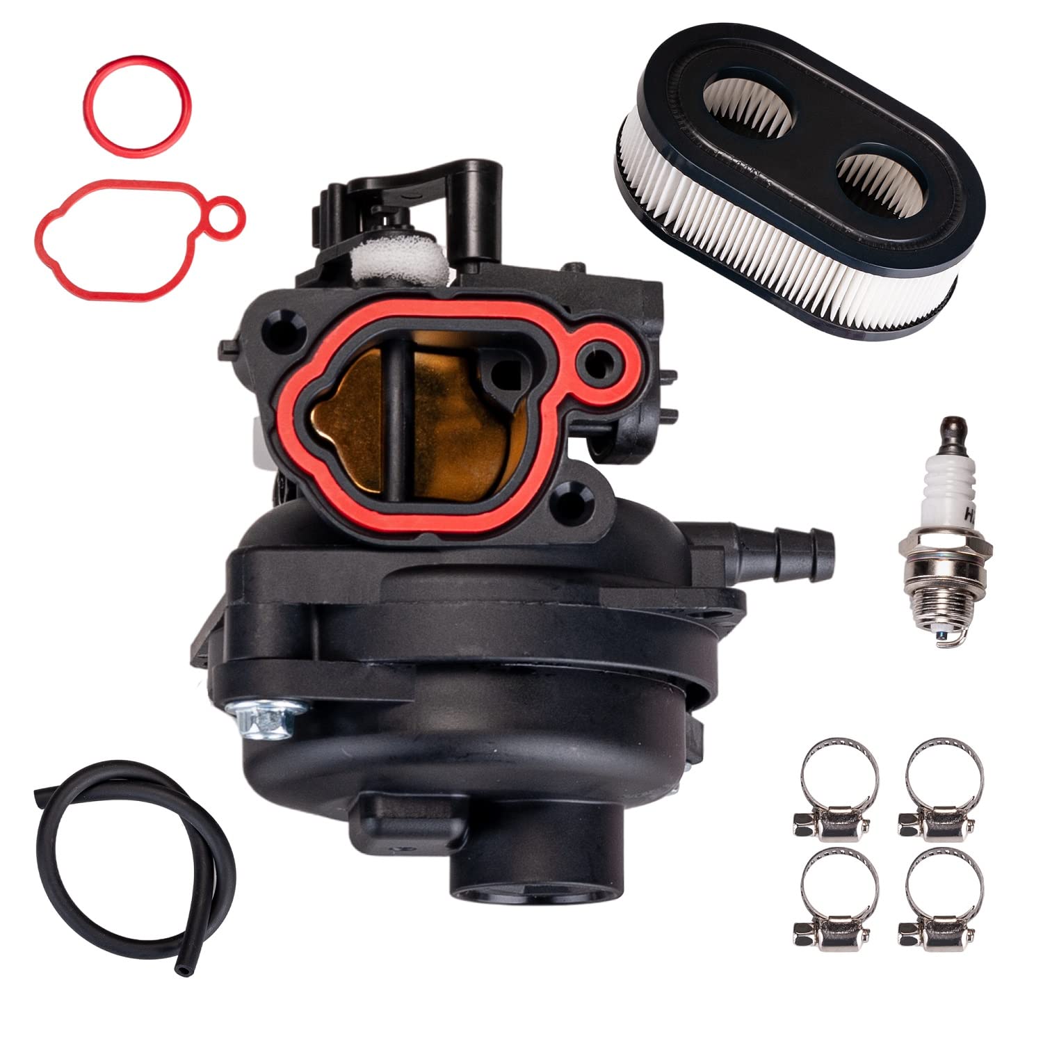 799584 Carburetor with Spark Plug and Air Filter Replacement for 592361, 594529, 594508, 594507 Compatible with 550EX 625EX 675EX 725EXI 140cc Engines, Husqvarna LC 121P, Troy-Bilt TB110 TB200