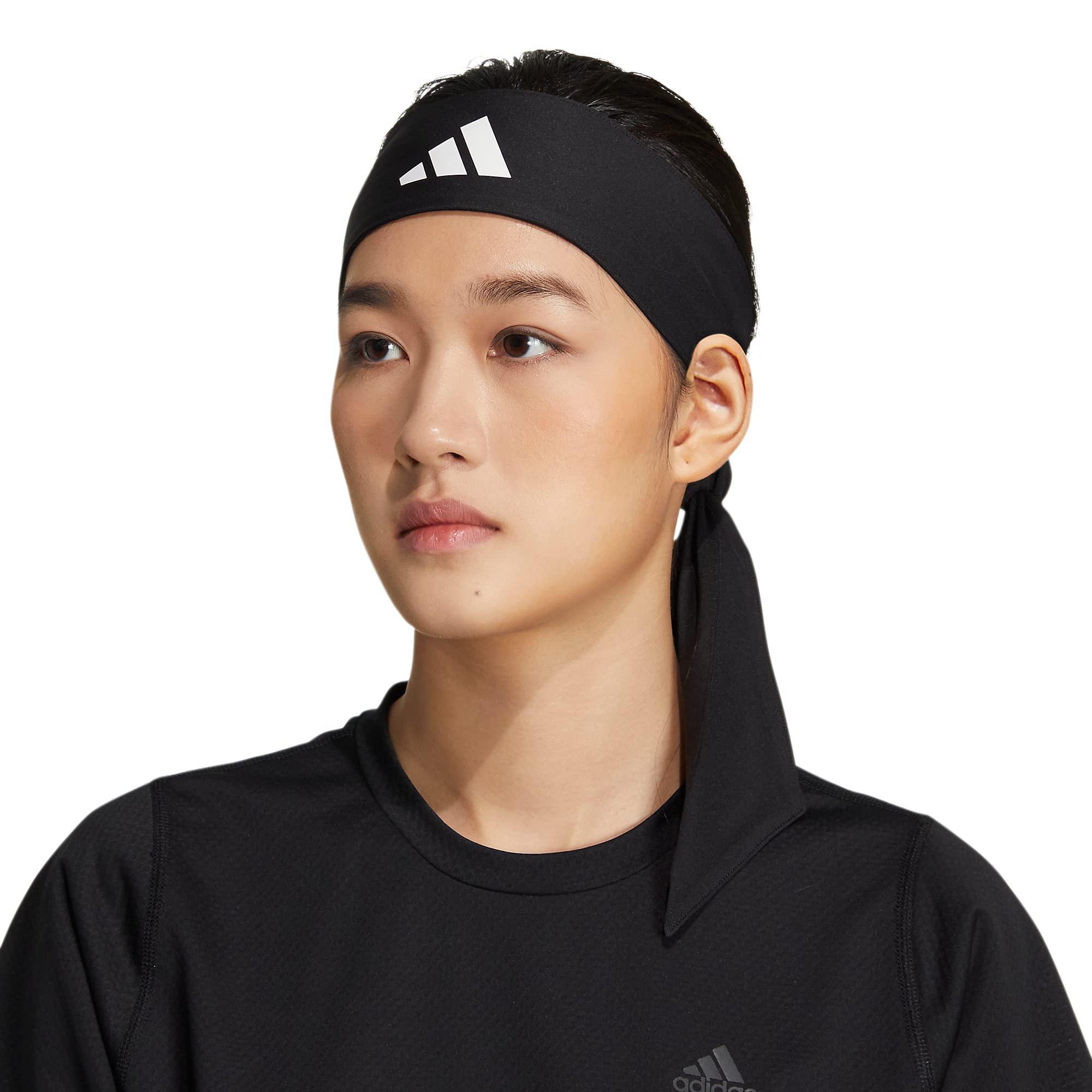 adidas Alphaskin Tie Headband, Black/White/2, One Size