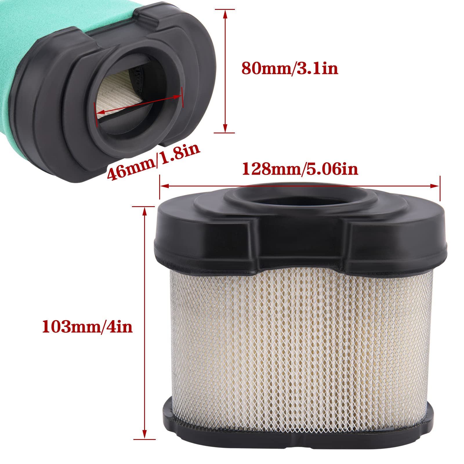 792105 Air Filter 276890 + 492932 Oil Filter for Briggs & Stratton 4163205 4163206 40G777 407777 445877 445667 for LA165 D160 D170 Z245 MIU11515 GY21057 Lawn Mower 792105 Air Filter Tune Up Kit