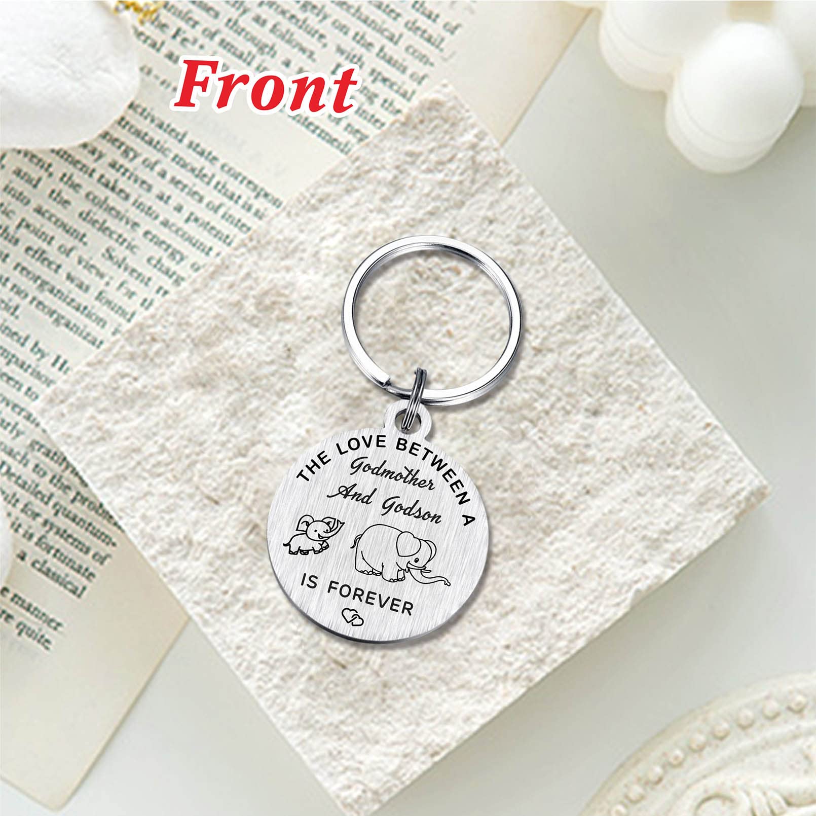 BAZLJY Godmother Gifts from Godson - Best Godmother Keychain - Godmother Birthday Gifts - Christmas Gifts for Godmother