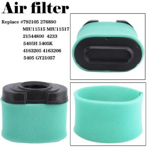 792105 Air Filter 276890 + 492932 Oil Filter for Briggs & Stratton 4163205 4163206 40G777 407777 445877 445667 for LA165 D160 D170 Z245 MIU11515 GY21057 Lawn Mower 792105 Air Filter Tune Up Kit