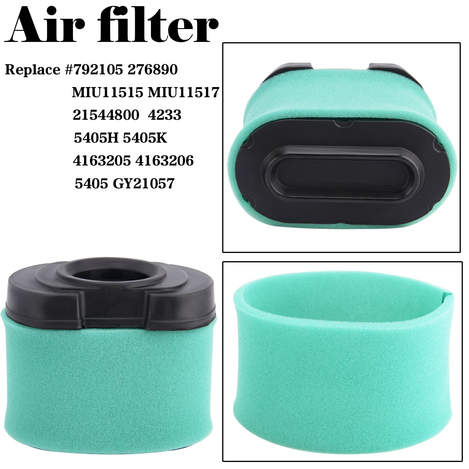 792105 Air Filter 276890 + 492932 Oil Filter for Briggs & Stratton 4163205 4163206 40G777 407777 445877 445667 for LA165 D160 D170 Z245 MIU11515 GY21057 Lawn Mower 792105 Air Filter Tune Up Kit