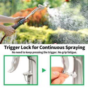 AUTOMAN Garden Hose Nozzle Sprayer, High Pressure Spray Nozzle, 100% Metal Water Hose Nozzle, 4 Patterns Watering Nozzle, Heavy Duty Garden Nozzle for Watering Plants & Lawns, Washing Cars & Pets