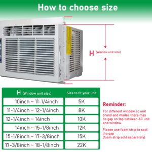 Forestchill Window Air Conditioner Side Panel with frame, Room AC Accordion Filler Curtain Kit Replacement, Include Window AC Side Panels & Frames (White, Fit 8,000 BTU Units)