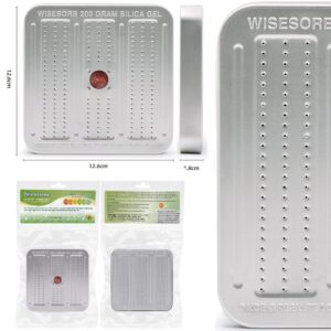 Wisesorb 200 Gram 2 Pack Gun Safe Dehumidifier, Reusable Silica Gel Dehumidifier, Indicating Silica Gel Desiccant Canister (Orange to Green)