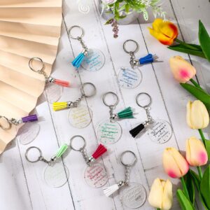 Unittype 50 Pcs Inspirational Keychains Bulk with Tassels You're Awesome Sign Reminder Keychain for Girl Women Teacher Coworker (Classic Tassel)