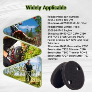 AWSZH 10 PCS A226000650 Air Filter Fits 20056-81740 Engine 100-796 Air Filter for OEM Shindaiwa B450 C27 C270 C350 and RC45 Brush Cutters PB270 Power Brooms T27 T270 and T350 Trimmers