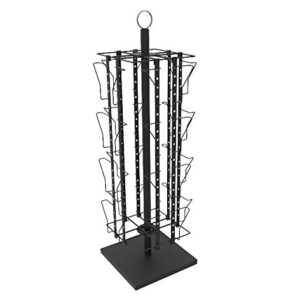 FixtureDisplays® Up to 9.9" Wide 16 Adjustable Pockets Display Rack, Greeting Post Card Christmas Holiday Spinning Rack Stand. Pocket Size: 4.5-9.9" Wide X 5.8" Tall, 16 Pockets 11602-L-BLK-NPF-SL