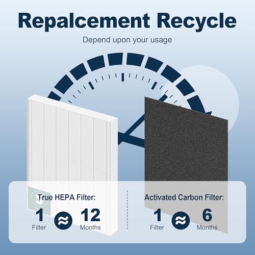 C545 True HEPA Replacement Filter S for Winix C545 Air Purifier, Replace Part 1712-0096-00 and 2522-0058-00, 2 True HEPA Filter S and 8 Activated Carbon Pre-Filters by PETOX