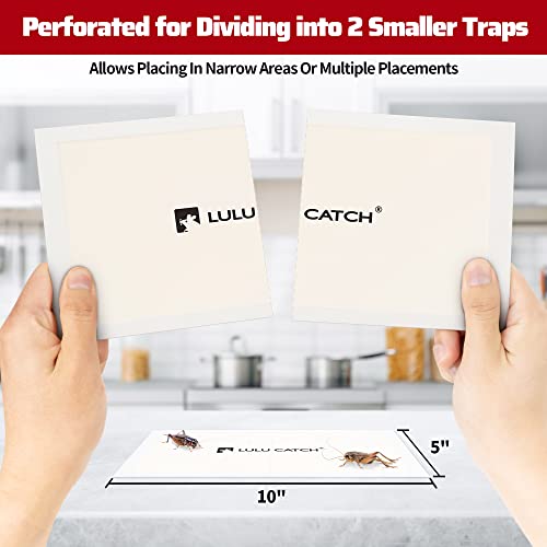 LULUCATCH Cricket Insect Glue Traps - 6 Pack Bug Traps, Cockroach Sticky Traps, Large Spider Trap with Pre-Baited Attractant, Highly Effective Glue Boards Indoor, Non-Toxic & Safe to Children, Pets