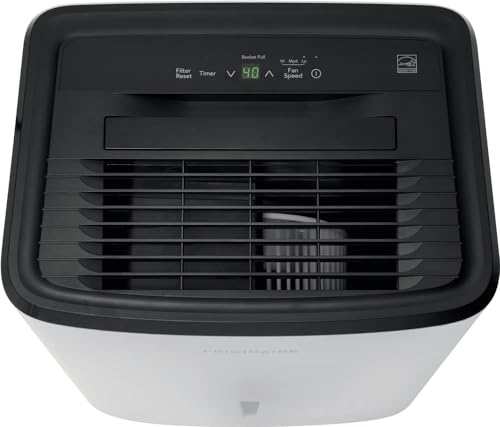 Frigidaire 35 Pint Dehumidifier, 3,000 Square Foot Coverage, 1.7 Gallon Bucket Capacity, Continuous Drain Option