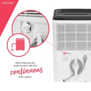 Frigidaire 35 Pint Dehumidifier, 3,000 Square Foot Coverage, 1.7 Gallon Bucket Capacity, Continuous Drain Option