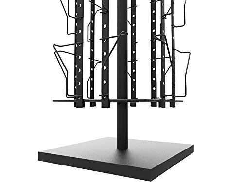 FixtureDisplays® Up to 9.9" Wide 16 Adjustable Pockets Display Rack, Greeting Post Card Christmas Holiday Spinning Rack Stand. Pocket Size: 4.5-9.9" Wide X 5.8" Tall, 16 Pockets 11602-L-BLK-NPF-SL