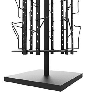 Up to 9.9" Wide 16 Adjustable Pockets Display Rack, Greeting Post Card Christmas Holiday Spinning Rack Stand. Pocket Size: 4.5-9.9" Wide X 5.8" Tall, 16 Pockets 11602-L-DOUBLE-BLK-NPF-SL