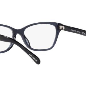 Coach HC6196U Universal Fit Prescription Eyewear Frames, Transparent Blue/Demo Lens, 52 mm