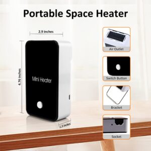 Portable Space Heater YOUCIDI Mini Desk Heater Electric Fan Air Warmer for Room/Office/Desktop Black