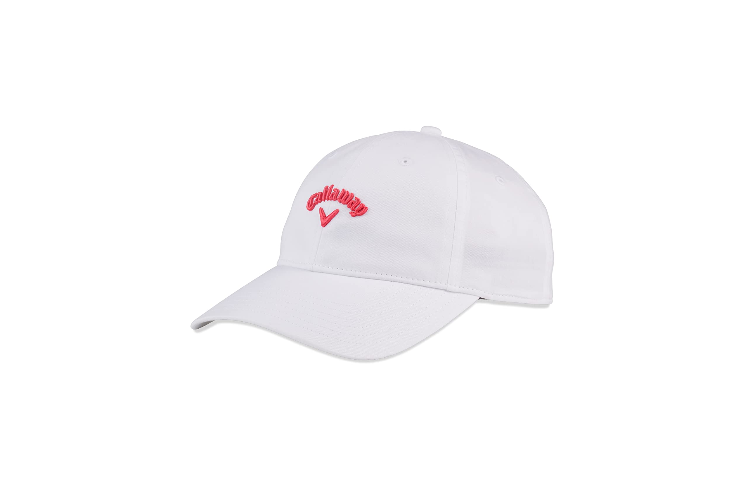 Callaway Golf Women's Heratige Twill Cap Collection Headwear (White/Coral)