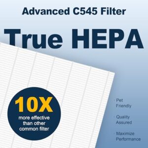 C545 True HEPA Replacement Filter S for Winix C545 Air Purifier, Replace Part 1712-0096-00 and 2522-0058-00, 2 True HEPA Filter S and 8 Activated Carbon Pre-Filters by PETOX