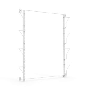 FixtureDisplays® Up to 19.75" Wide 4-Pocket Adjustable Display Rack, Wall Mounted Greeting Post Card Christmas Holiday Card Holders White Bars Silver Pockets 11608-WHITE-SINGLE-NPF-SL