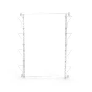 FixtureDisplays® Up to 19.75" Wide 4-Pocket Adjustable Display Rack, Wall Mounted Greeting Post Card Christmas Holiday Card Holders White Bars Silver Pockets 11608-WHITE-SINGLE-NPF-SL