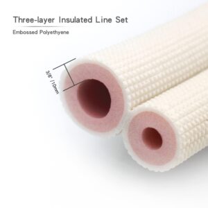 25ft Length Mini Split Line Set,1/4" 5/8" OD Copper Pipes Tubing and 3/8 White PE Thickened Insulated Coil with Flared Nuts for Mini Split Air Conditioner HVAC or Heat Pump System. (25Ft(1/4+5/8))