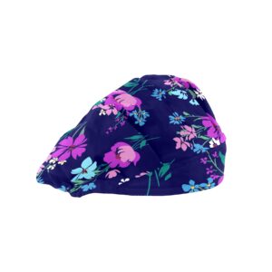 Shutiall Working Cap with Button and Sweatband Adjustable Tie Back Bouffant Hats Printed Multi Color for Woman Man.Flowers