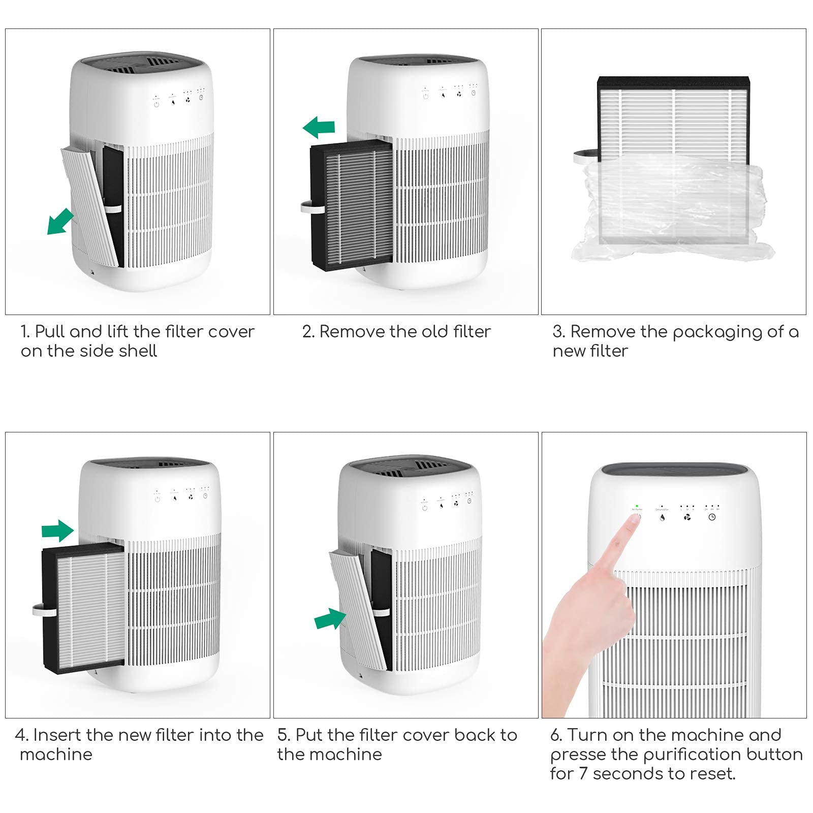 Air Purifier and Dehumidifier 2 in 1, Afloia Air Purifier Q10 Filter Replacement