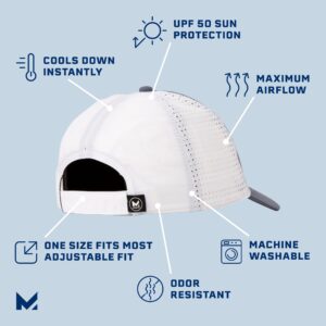 MISSION Cooling Apex Hat, Bering Sea/White - Unisex Baseball Cap for Men & Women - Lightweight & Adjustable - Cools Up to 2 Hours - UPF 50 Sun Protection - Machine Washable