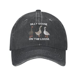 Funny Silly Goose Hat Silly Goosee On The Loose Hat Women Baseball Caps with Design Hat Black