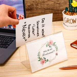 Clear Acrylic Postcard Holder Greeting Card Display Clear Business Card Stand Rack for Index Card Organizer Desk Table Home Office, 6 x 4.25 x 4.5 Inches(6 Pcs)