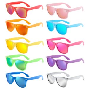 pibupibu 10 pack neon party sunglasses bulk, wholesale colorful sunglasses for adult kids party favor, unisex