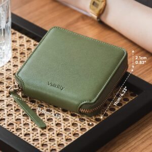 Vulkitty Women Leather Wallet RFID Blocking Bifold Slim Coin Purse Credit Card Holder with Zipper Pocket Case