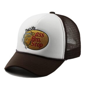 That's My Ass Bro,Stop Trucker Cap Embroidery Fishing Foam Mesh Hat - Funny Naughty Snapback Truck Hat Embroidered Baseball Cap White