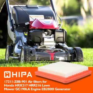 Hipa Air Filter for Honda HRX217 HRX2174HYA HRX2174HZA HRX2174VKA HRX2174VLA HRX217HXA HRX2172HMA HRX2172HXA HRX2172VKA Walk-Behind Lawn Mower (2 Pack)