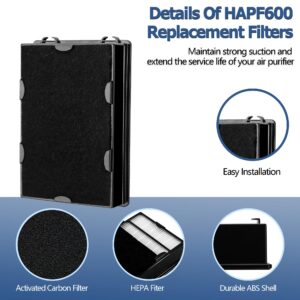 NISHCON HAPF600 HEPA Filters for Holmes HAP616, HAP633, HAP653, HAP726, HAP756, HAP759, HAP8615, HAP8650, HAP9726 Air Purifier, Replace HAPF600TCS (3 HEPA Filters& 3 Carbon Filters)