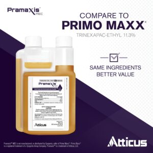 Pramaxis MEC Plant Growth Regulator (8 oz) by Atticus – Compare to 4 oz Primo Maxx – Growth Control of Turfgrasses - Trinexapac-Ethyl 11.3%