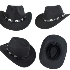 Womens Classic Roll Up Western Cowboy Hat Wide Brim Felt Fedora Hat for Men