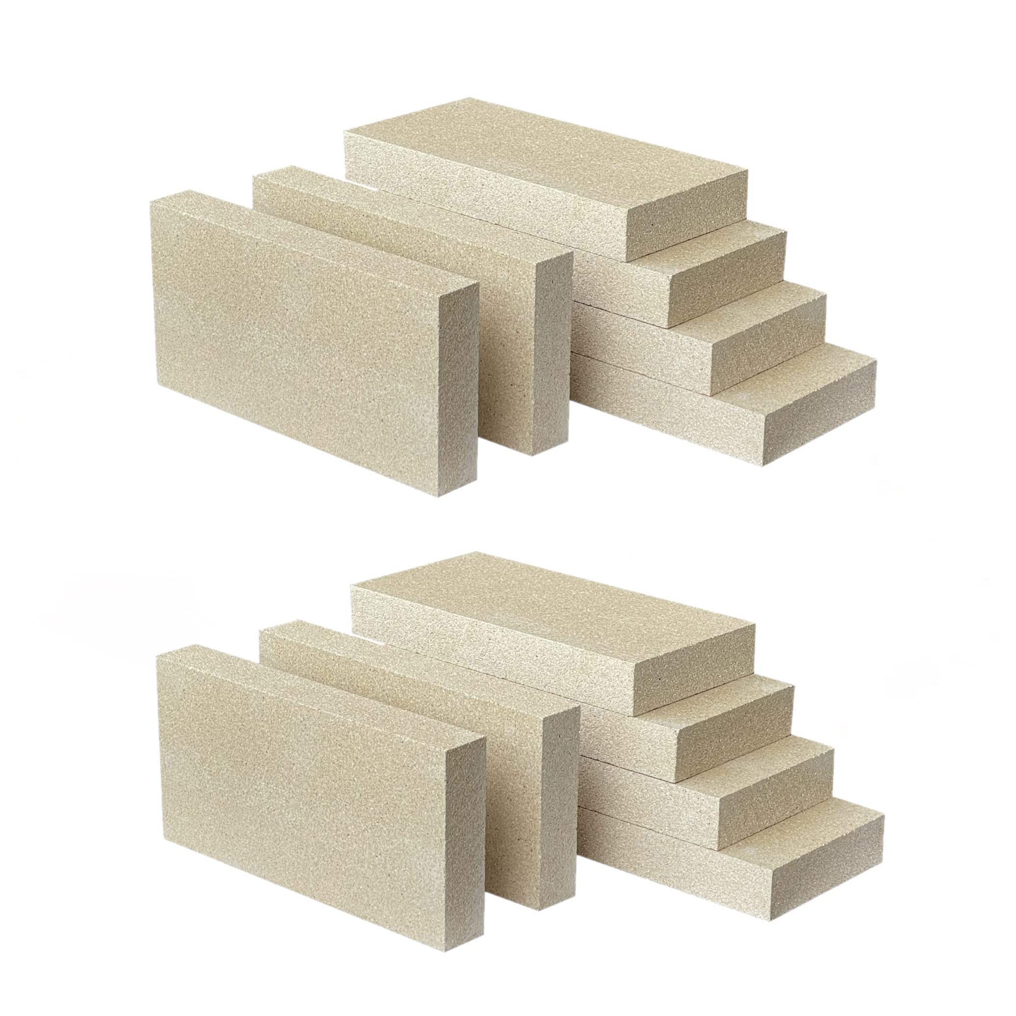 Protalwell Woodstove Firebricks, Upgrade Fire Bricks Replacement for US Stove FBP6, Size 9" x 4-1/2" x 1-1/4", 12-Pack