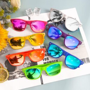 Pibupibu 10 Pack Neon Party Sunglasses Bulk, Wholesale Colorful Sunglasses for Adult Kids Party Favor, Unisex