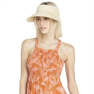 Volcom Women's Voldora Straw Visor Hat, Natural, One Size