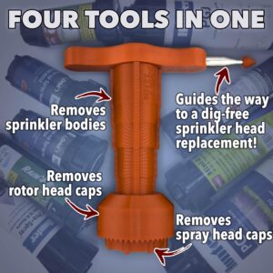 Sprinkler Head Removal Tool 4-in-1, Replace Your Sprinklers Without Digging in Under 2 Minutes, Most Brands Rainbird Toro Orbit Hunter K-Rain, 2024 Upgrade 40% Stronger New Tool, Sprinkler Shirt