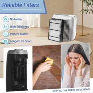 NISHCON HAPF600 HEPA Filters for Holmes HAP616, HAP633, HAP653, HAP726, HAP756, HAP759, HAP8615, HAP8650, HAP9726 Air Purifier, Replace HAPF600TCS (3 HEPA Filters& 3 Carbon Filters)